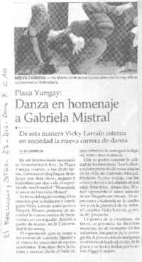 Danza en homenaje a Gabriela Mistral Danza en homenaje a Gabriela Mistral