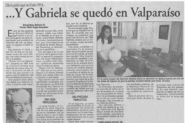 Y Gabriela se quedó en Valparaíso Y Gabriela se quedó en Valparaíso