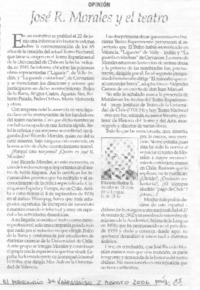 José R. Morales y el teatro José R. Morales y el teatro