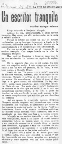 Un escritor tranquilo Un escritor tranquilo