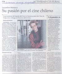 Jacqueline Mouesca: su pasión por el cine chileno. Jacqueline Mouesca: su pasión por el cine chileno.
