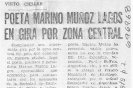 Poeta Marino Muñoz Lagos en gira por zona central. Poeta Marino Muñoz Lagos en gira por zona central.