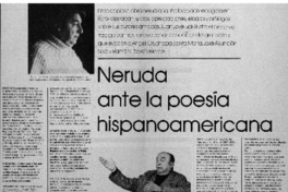 Neruda ante la poesía hispanoamericana Neruda ante la poesía hispanoamericana