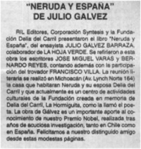 Neruda y España" de Julio Gálvez. Neruda y España" de Julio Gálvez.