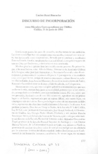 Discurso de incorporación Discurso de incorporación