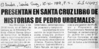 Presentan en Santa Cruz libro de historias de Pedro Urdemales Presentan en Santa Cruz libro de historias de Pedro Urdemales