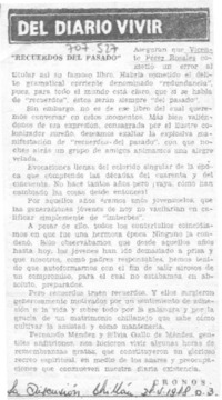 Recuerdos del pasado Recuerdos del pasado