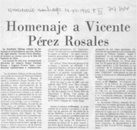Homenaje a Vicente Pérez Rosales. Homenaje a Vicente Pérez Rosales.