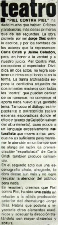 "Piel contra piel". "Piel contra piel".
