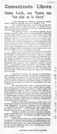Emma Jauch, una poesía con "Los pies en la tierra" Emma Jauch, una poesía con "Los pies en la tierra"