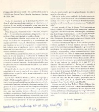 Folklore médico chileno (antropología y salud) Folklore médico chileno (antropología y salud)