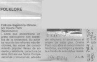 Folklore lingüístico chileno Folklore lingüístico chileno