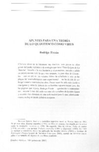 Apuntes para una teoría de lo quijotesco como virus Apuntes para una teoría de lo quijotesco como virus