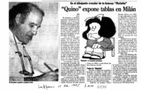 Quino" expone tablas en Milán. Quino" expone tablas en Milán.