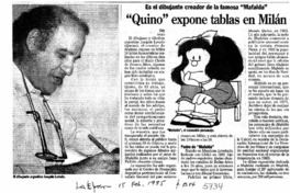 Quino" expone tablas en Milán. Quino" expone tablas en Milán.