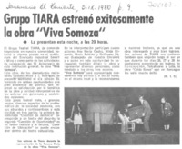Grupo Tiara estrenó exitosamente la obra "viva Somoza" Grupo Tiara estrenó exitosamente la obra "viva Somoza"