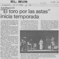 "El Toro por las astas" inicia temporada. "El Toro por las astas" inicia temporada.
