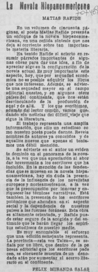 La novela hispanoamericana La novela hispanoamericana