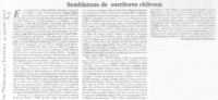 Semblanzas de escritores chilenos Semblanzas de escritores chilenos
