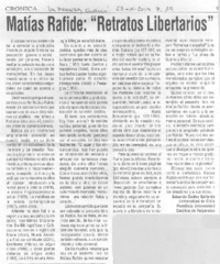 Matías Rafide: "Retratos libertarios" Matías Rafide: "Retratos libertarios"