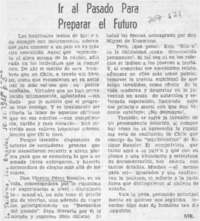 Ir al pasado para preparar el futuro Ir al pasado para preparar el futuro