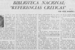 Biblioteca Nacional, "Referencias Críticas" Biblioteca Nacional, "Referencias Críticas"