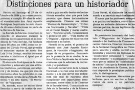 Distinciones para un historiador Distinciones para un historiador