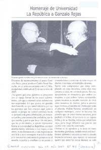 Homenaje de Universidad La República a Gonzalo Rojas Homenaje de Universidad La República a Gonzalo Rojas