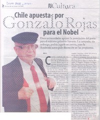 Chile apuesta por Gonzalo Rojas para el Nobel. Chile apuesta por Gonzalo Rojas para el Nobel.