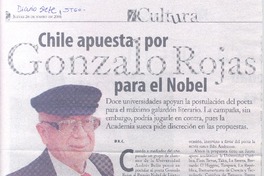 Chile apuesta por Gonzalo Rojas para el Nobel. Chile apuesta por Gonzalo Rojas para el Nobel.