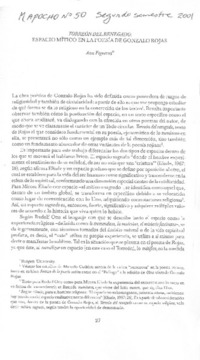 Torreón del Renegado: Espacio mítico en la poesía de Gonzalo Rojas Torreón del Renegado: Espacio mítico en la poesía de Gonzalo Rojas