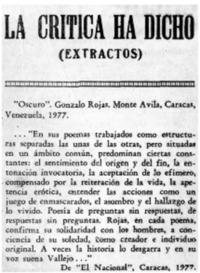 La crítica ha dicho. La crítica ha dicho.