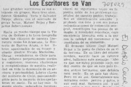 Los escritores se van Los escritores se van