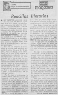 Rencillas literarias Rencillas literarias