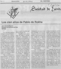 Los cien años de Pablo de Rokha Los cien años de Pablo de Rokha