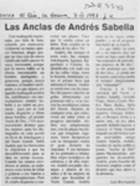 Las anclas de Andrés Sabella Las anclas de Andrés Sabella