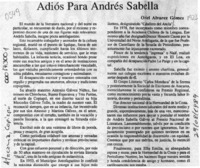 Adiós para Andrés Sabella Adiós para Andrés Sabella