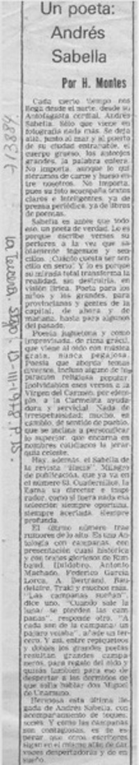 Un poeta Andrés Sabella Un poeta Andrés Sabella