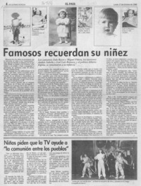 Famosos recuerdan su niñez Famosos recuerdan su niñez