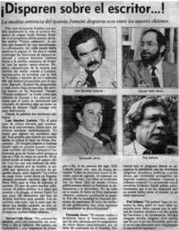 Disparen sobre el escritor -- ! Disparen sobre el escritor -- !
