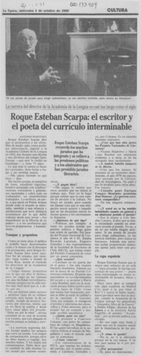 Roque Esteban Scarpa, el escritor y el poeta del currículo interminable Roque Esteban Scarpa, el escritor y el poeta del currículo interminable
