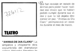 "Animas de día claro". "Animas de día claro".