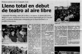 Lleno total en debut de teatro al aire libre Lleno total en debut de teatro al aire libre