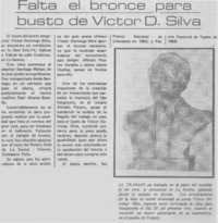 Falta el bronce para busto de Víctor D. Silva. Falta el bronce para busto de Víctor D. Silva.