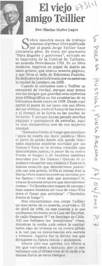El viejo amigo Teillier El viejo amigo Teillier