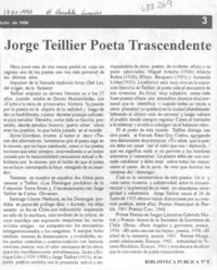 Jorge Teillier poeta trascendente. Jorge Teillier poeta trascendente.