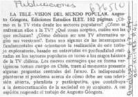 La tele-visión del mundo popular. La tele-visión del mundo popular.