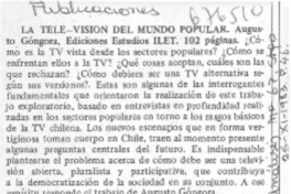 La tele-visión del mundo popular. La tele-visión del mundo popular.