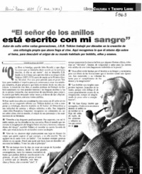 "El Señor de los anillos está escrito con mi sangre" "El Señor de los anillos está escrito con mi sangre"