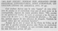 "No hay lugar", poemas. "No hay lugar", poemas.